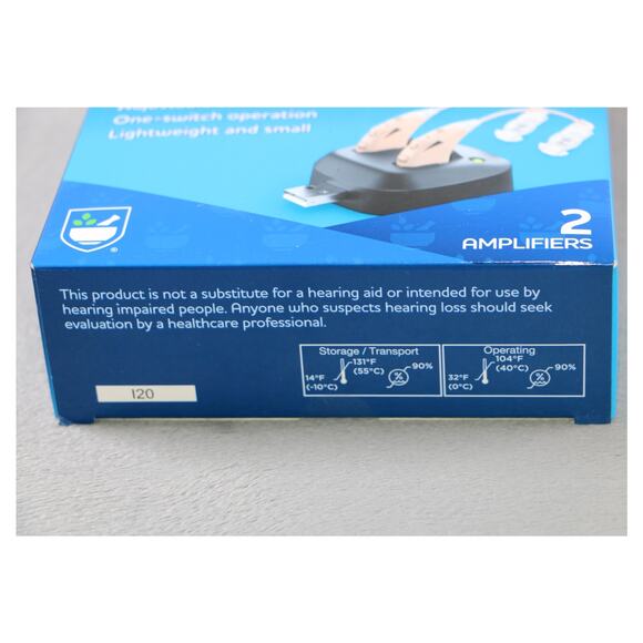 USB Rechargeable Hearing Amplifier 2 Pack Dock Adjustable 4 Level Lightweight - Picture 2 of 6